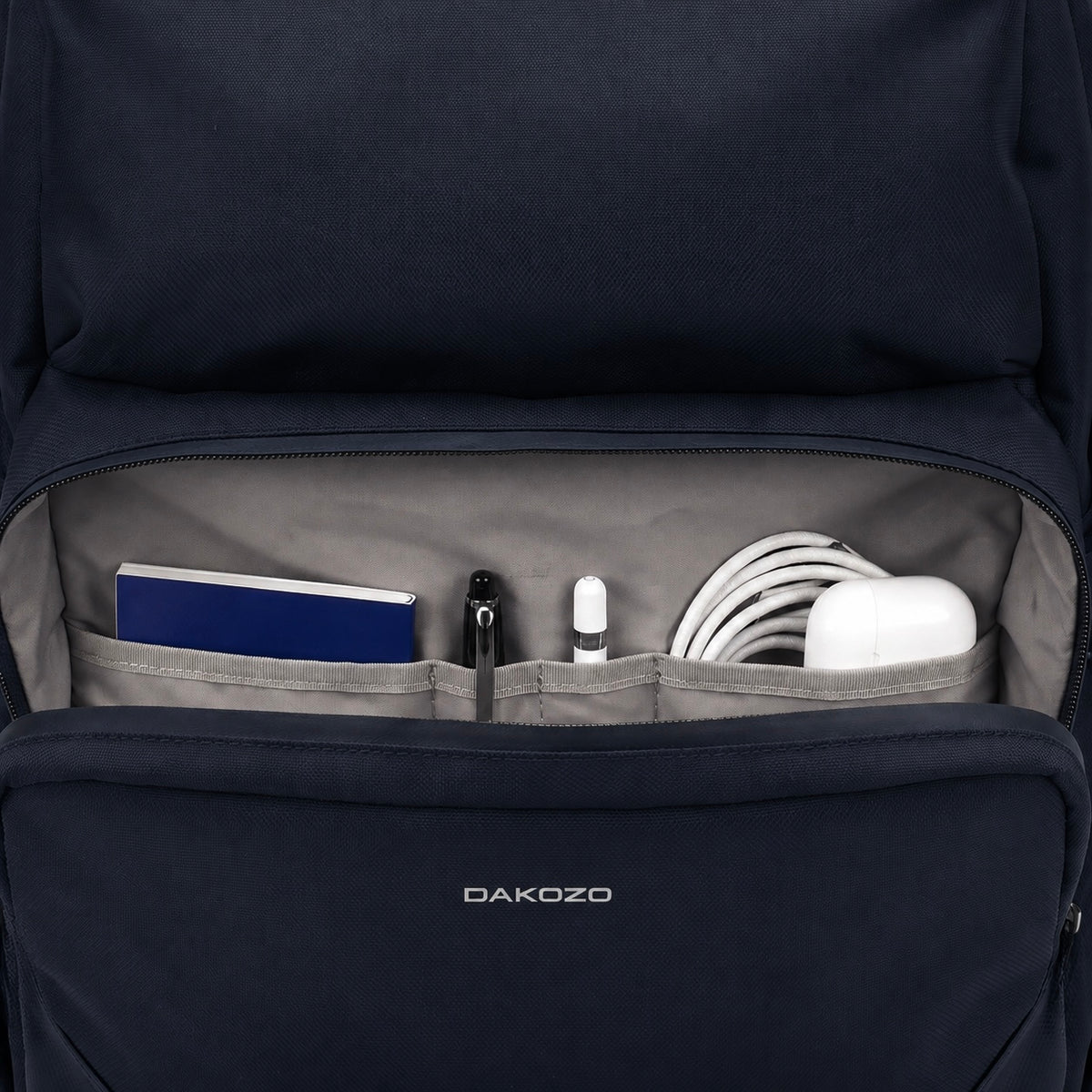 Sac à dos - Série M8 - Nylon et cuir véritable - Bleu marine
