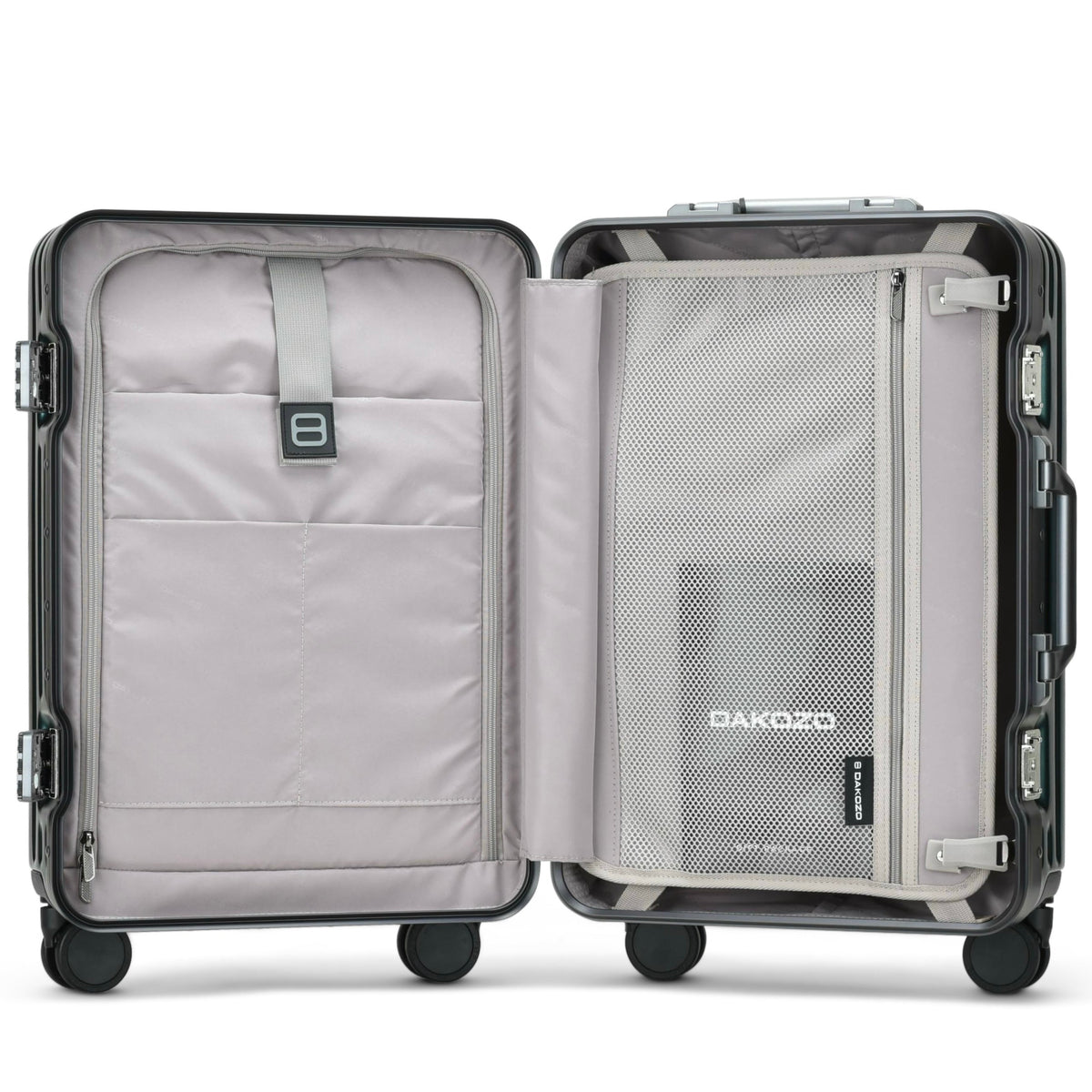 DAKOZO Bold Series - Cabin Suitcase - Hybrid - Silver